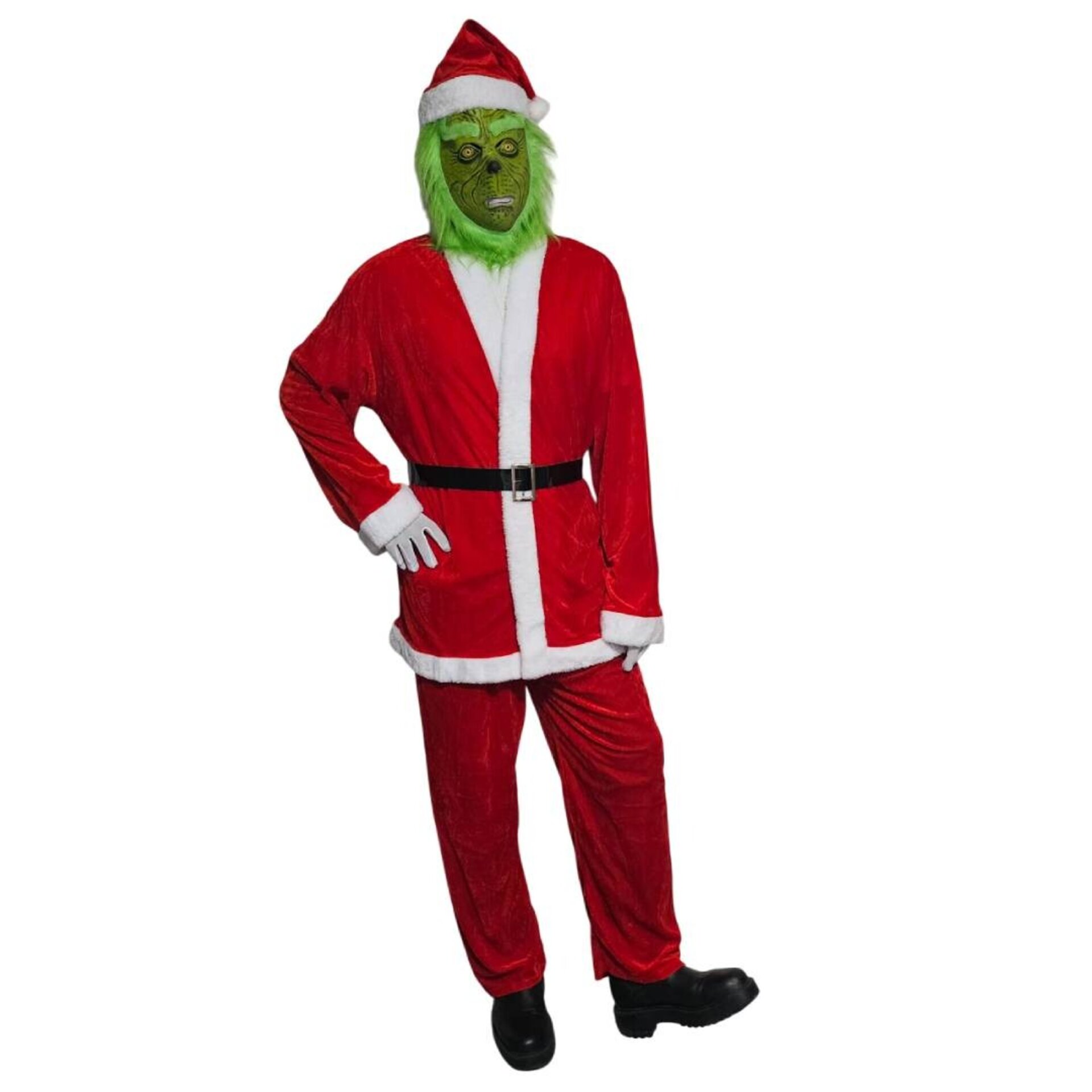 Disfraz El Grinch Monstruo Verde de Navidad Traje Papa Noel Hombre Adulto - 9
