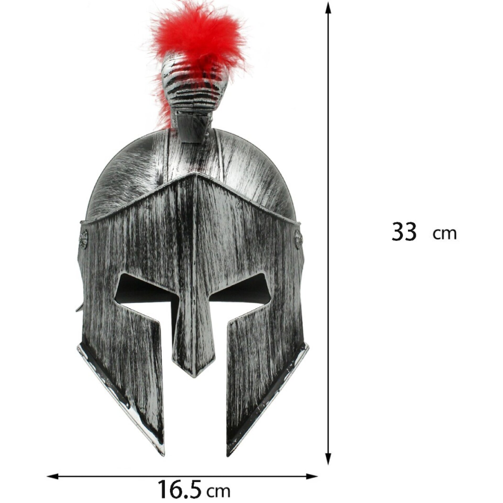 Casco Medieval Gris Espartano Disfraz Romano Plata de Gladiador Guerrero Adulto - 4